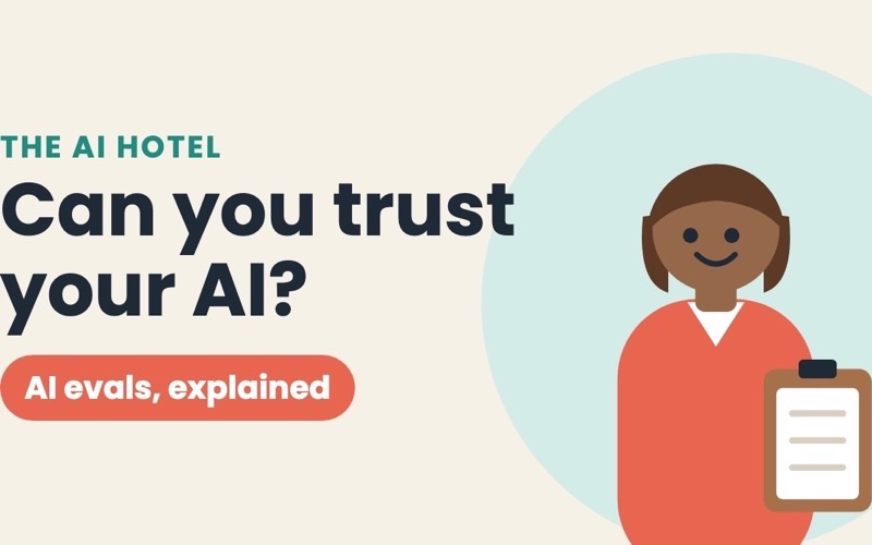 The AI Hotel episode thumbnail: can you trust your AI? AI evals, explained